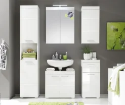 Badhängeschrank Amanda weiß weiß Hochglanz B/H/T: ca. 37x77x23 cm