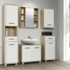Badhängeschrank Eiche Sonoma Nachbildung weiß B/H/T: ca. 40,2x68,8x29 cm