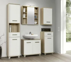Badhängeschrank Eiche Sonoma Nachbildung weiß B/H/T: ca. 40,2x68,8x29 cm