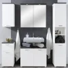 Badhängeschrank Praya Dark Concret weiß Hochglanz B/H/T: ca. 36x71x22 cm