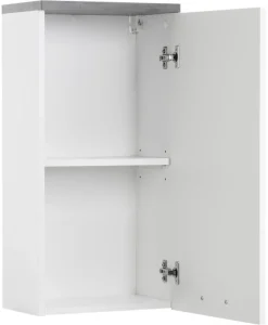 Badhängeschrank Praya Dark Concret weiß Hochglanz B/H/T: ca. 36x71x22 cm