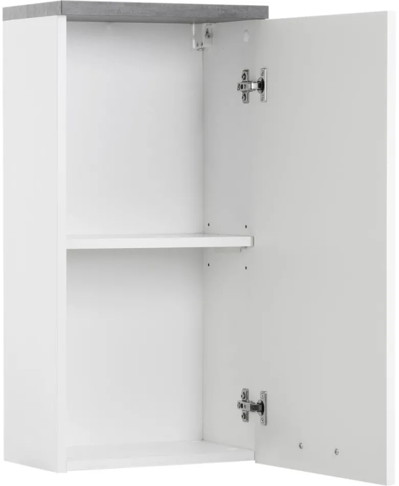 Badhängeschrank Praya Dark Concret weiß Hochglanz B/H/T: ca. 36x71x22 cm