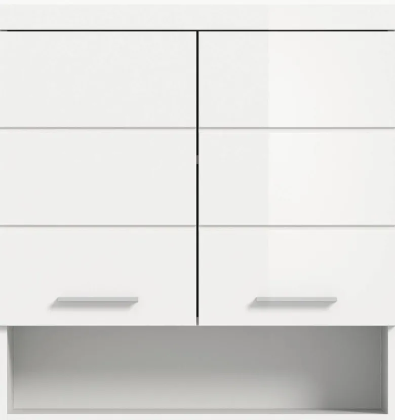 Badhängeschrank Scout weiß weiß Hochglanz B/H/T: ca. 74x79x24 cm
