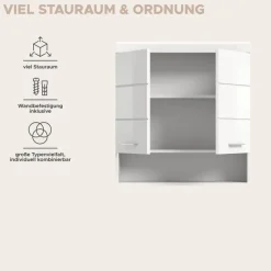 Badhängeschrank Scout weiß weiß Hochglanz B/H/T: ca. 74x79x24 cm