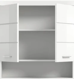 Badhängeschrank Scout weiß weiß Hochglanz B/H/T: ca. 74x79x24 cm