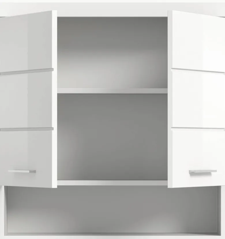 Badhängeschrank Scout weiß weiß Hochglanz B/H/T: ca. 74x79x24 cm