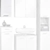 Badhängeschrank Stockholm Beton Optik weiß Hochglanz B/H/T: ca. 35x71x23 cm