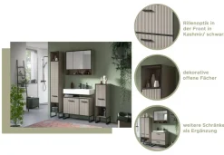 Badhochschrank BAGNO schwarz Kaschmirgrau Nachbildung B/H/T: ca. 30x192x32 cm