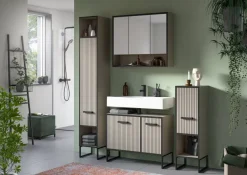 Badhochschrank BAGNO schwarz Kaschmirgrau Nachbildung B/H/T: ca. 30x192x32 cm
