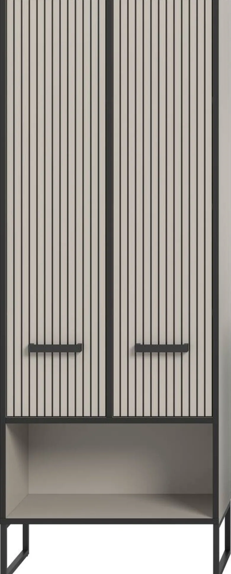 Badhochschrank BAGNO schwarz Kaschmirgrau Nachbildung B/H/T: ca. 59x159x32 cm
