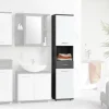 Badhochschrank Beton Optik weiß Hochglanz B/H/T: ca. 40,2x183,6x28,9 cm