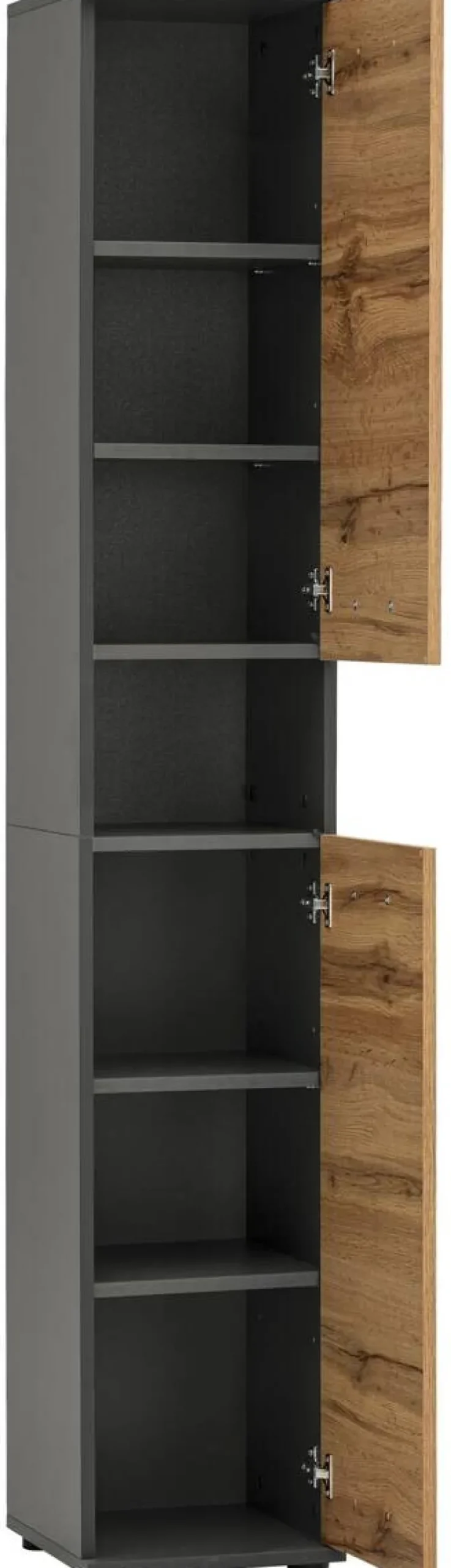 Badhochschrank Lanos Eiche Nachbildung anthrazit B/H/T: ca. 30x178,4x32,6 cm