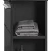 Badhochschrank LINUS schwarz schwarz Hochglanz B/H/T: ca. 30x80x31 cm
