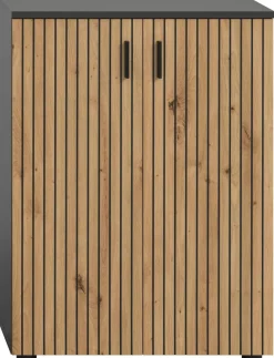 Badhochschrank Mone Basalt Nachbildung Artisan Oak Nachbildung B/H/T: ca. 60x81x30 cm