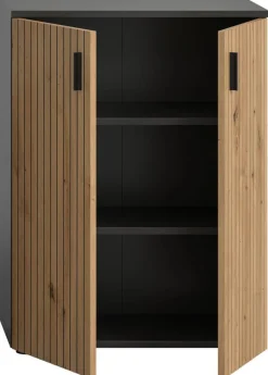 Badhochschrank Mone Basalt Nachbildung Artisan Oak Nachbildung B/H/T: ca. 60x81x30 cm