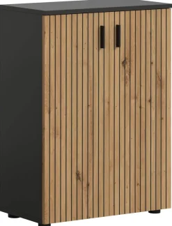 Badhochschrank Mone Basalt Nachbildung Artisan Oak Nachbildung B/H/T: ca. 60x81x30 cm
