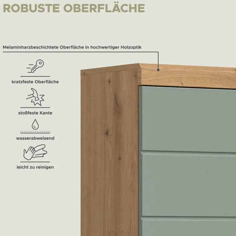 Badhochschrank Scout Eiche Artisan Nachbildung salbei Nachbildung B/H/T: ca. 74x191x31 cm