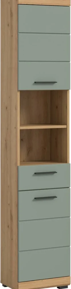 Badhochschrank Scout Eiche Artisan Nachbildung salbei Nachbildung B/H/T: ca. 37x191x31 cm