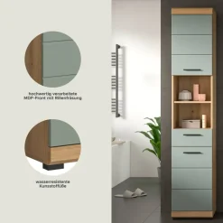 Badhochschrank Scout Eiche Artisan Nachbildung salbei Nachbildung B/H/T: ca. 37x191x31 cm