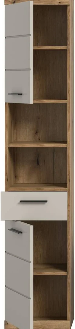 Badhochschrank Scout Evoke Oak Nachbildung Kaschmirgrau Nachbildung B/H/T: ca. 37x191x31 cm