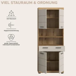 Badhochschrank Scout Evoke Oak Nachbildung Kaschmirgrau Nachbildung B/H/T: ca. 74x191x31 cm