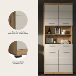 Badhochschrank Scout Evoke Oak Nachbildung Kaschmirgrau Nachbildung B/H/T: ca. 74x191x31 cm