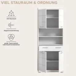 Badhochschrank Scout weiß weiß Hochglanz B/H/T: ca. 74x191x31 cm