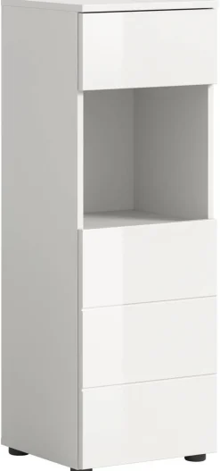 Badhochschrank VIRA weiß weiß Hochglanz B/H/T: ca. 38x106x34 cm