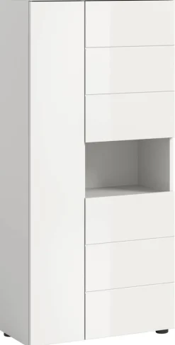 Badhochschrank VIRA weiß weiß Hochglanz B/H/T: ca. 60x133x34 cm