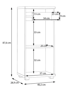 Badkommode Eiche Artisan Nachbildung salbei B/H/T: ca. 40x88x29 cm
