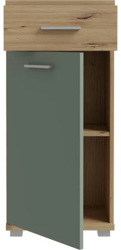 Badkommode Eiche Artisan Nachbildung salbei B/H/T: ca. 40x88x29 cm