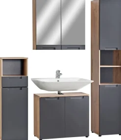 Badkommode Mailand Eiche Viking Nachbildung anthrazit B/H/T: ca. 35x111x35 cm