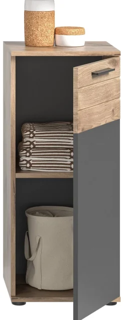 Badkommode Mason dunkelgrau Nox Oak Nachbildung B/H/T: ca. 37x87x34 cm