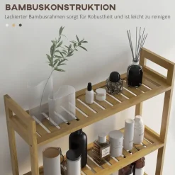 Badregal natur Bambus B/H/L: ca. 20x68x165 cm