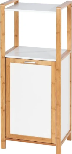 Badregal weiß Bambus