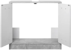 Bad-Set Madeira Beton Optik weiß B/H/T: ca. 123x76,5x28 cm