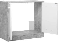 Bad-Set Madeira Beton Optik weiß B/H/T: ca. 123x76,5x28 cm