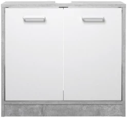 Bad-Set Madeira Beton Optik weiß B/H/T: ca. 123x76,5x28 cm