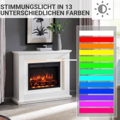 Balderia Elektrischer-Kamin Baldur EF61D-MT119A weiß MDF B/H/T: ca. 100x83x28 cm ca. 2000 W