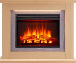 Balderia Elektrischer Kamin Kamin hellbraun MDF B/H/T: ca. 100x84x25 cm