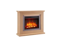 Balderia Elektrischer Kamin Kamin hellbraun MDF B/H/T: ca. 100x84x25 cm