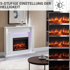 Balderia Elektrischer-Kamin Hikaru EF61D-MT119C weiß B/H/T: ca. 110x99x31 cm ca. 2000 W