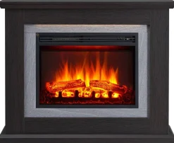 Balderia Elektrischer Kamin Charon dunkelbraun MDF B/H/T: ca. 100x84x25 cm