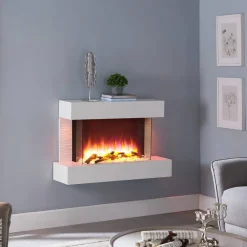 Balderia Wandkamin Elektrischer-Kamin Aidan weiß MDF B/H/T: ca. 100x63,2x24 cm