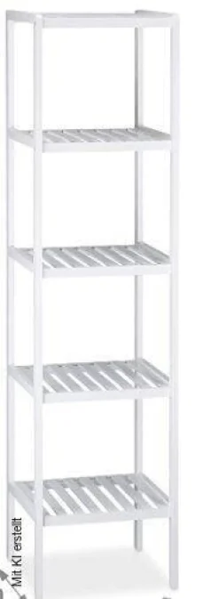 Bambusregal weiß Bambus B/H/T: ca. 36x145x36 cm