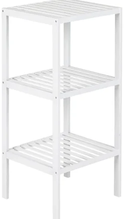 Bambusregal weiß Bambus B/H/T: ca. 36x79x36 cm