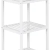 Bambusregal weiß Holz B/H/T: ca. 36x114x36 cm