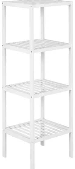Bambusregal weiß Holz B/H/T: ca. 36x114x36 cm