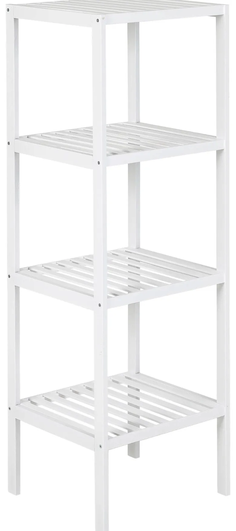 Bambusregal weiß Holz B/H/T: ca. 36x114x36 cm