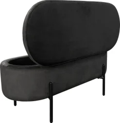 Bank NOVA schwarz Metall B/H/T: ca. 95x42x37,5 cm